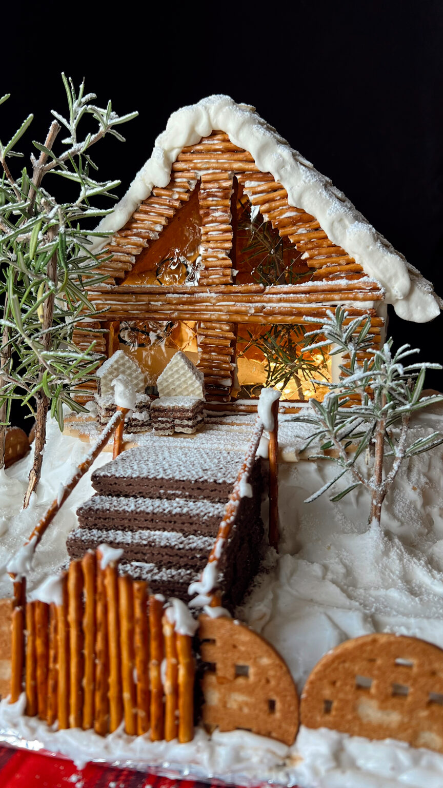 Log Cabin Gingerbread House Template tina’s cucina