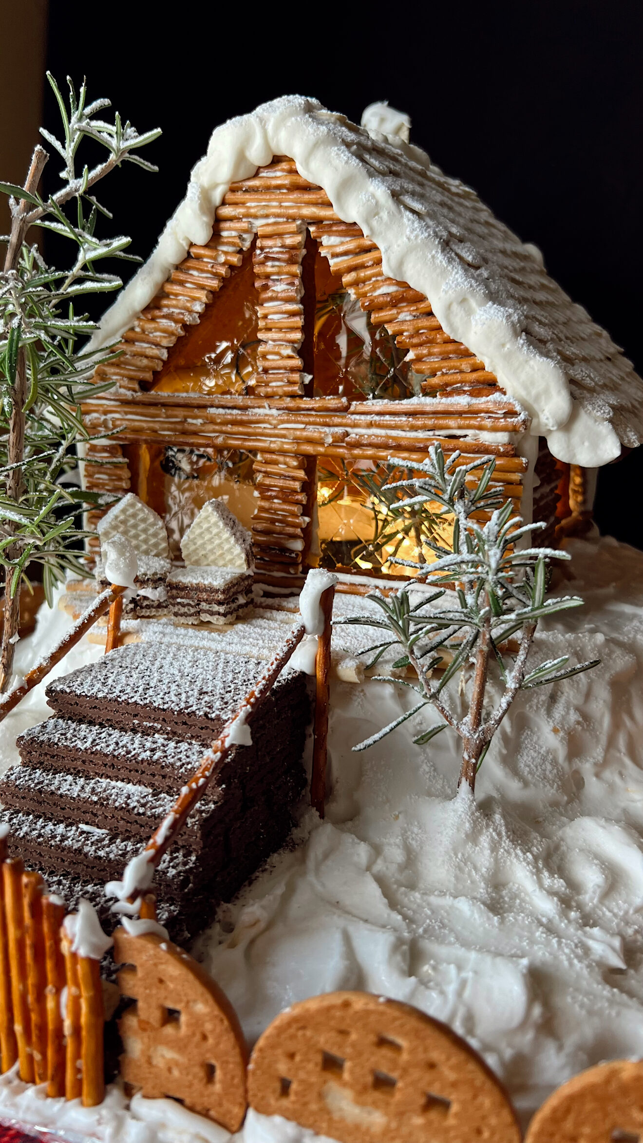 Log Cabin Gingerbread House Template tina’s cucina